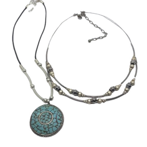 BUNDLE lot 2 artisan style southwestern western necklaces